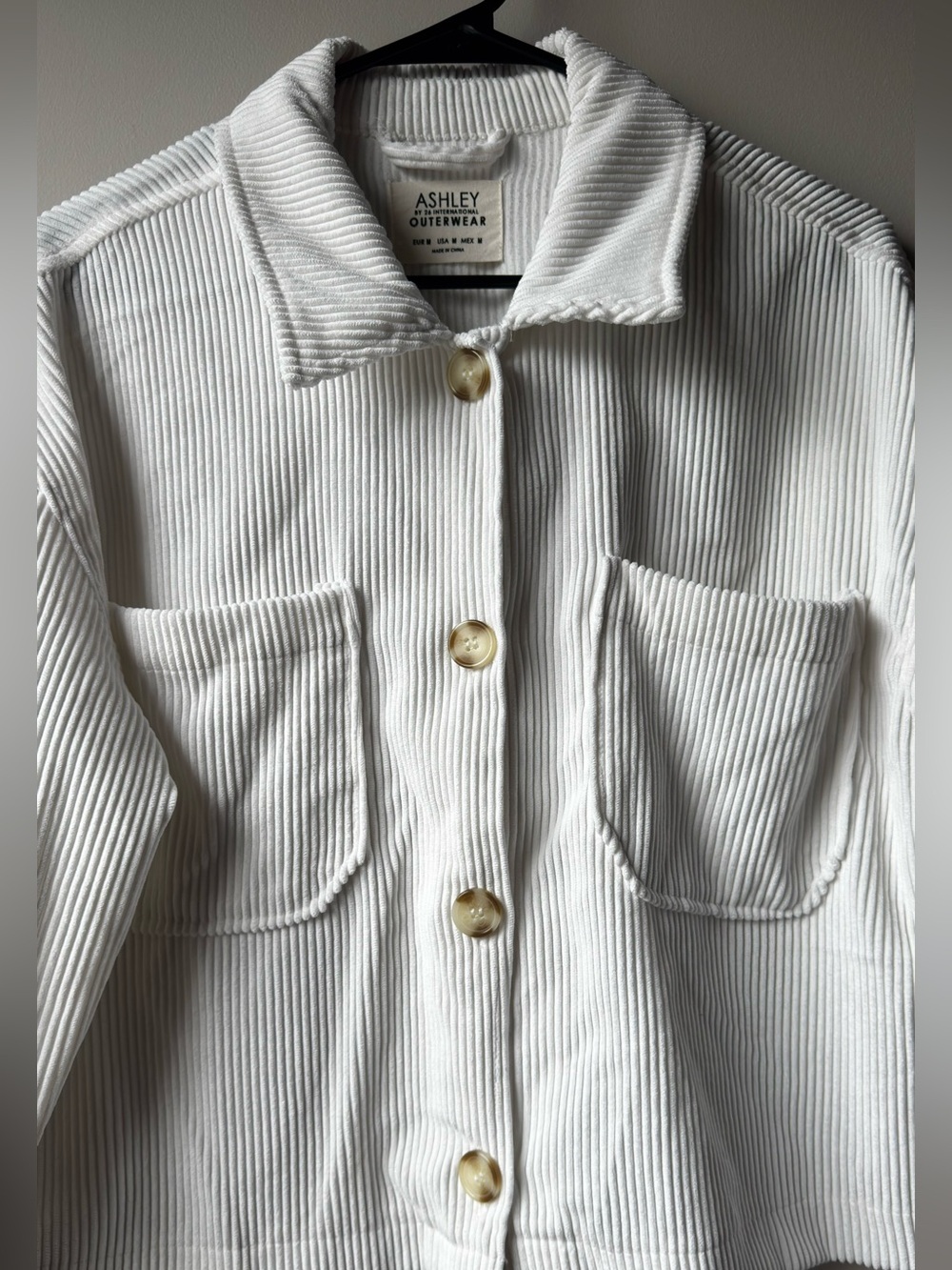 Ashley Ribbed Button Front Shacket Jacket Size M - Picture 2 of 7